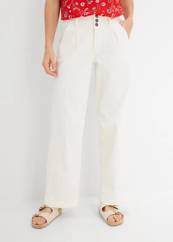 Jean large, taille haute et &eacute;lastiqu&eacute;e, bonprix