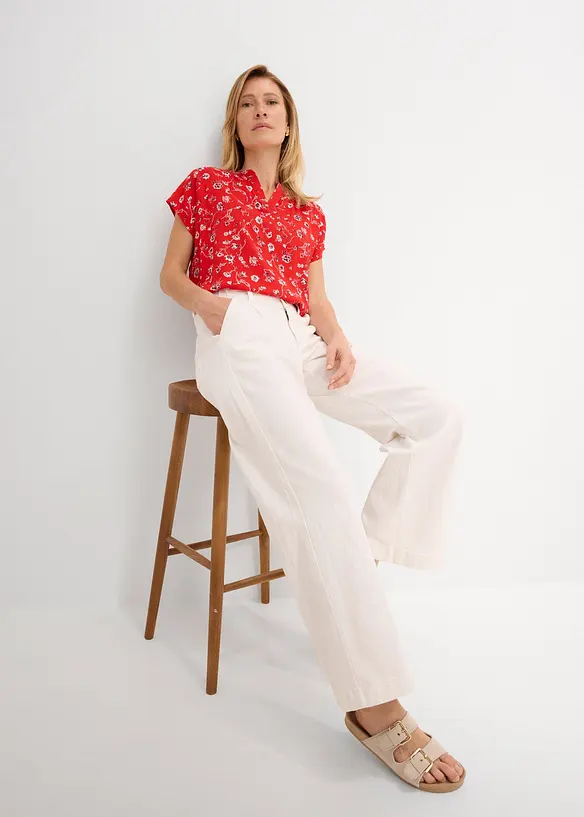 Jean large, taille haute et &eacute;lastiqu&eacute;e, bonprix