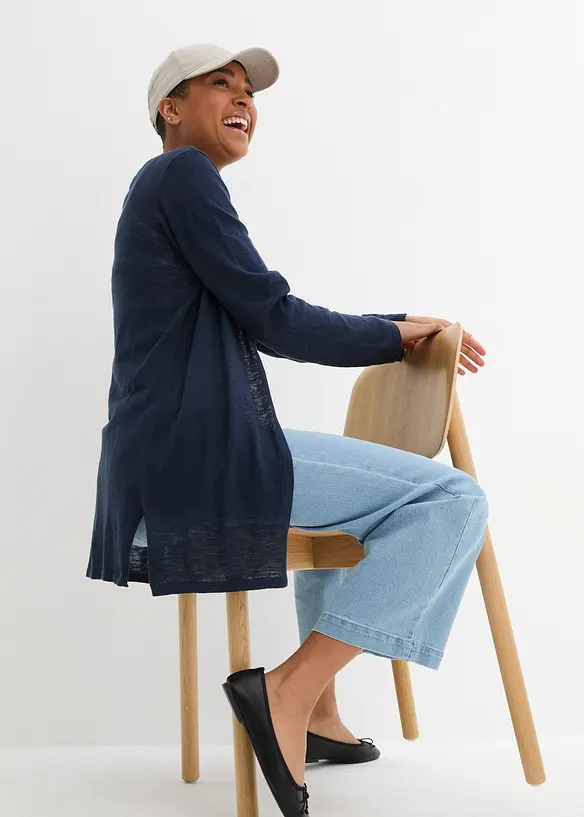 Gilet en maille 100% coton flamm&eacute;, bonprix