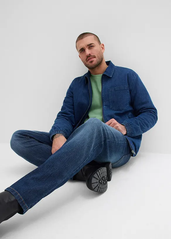 Leichte Regular Fit Stretch-Jeans mit elastischem Bund, Straight (2er Pack), bonprix