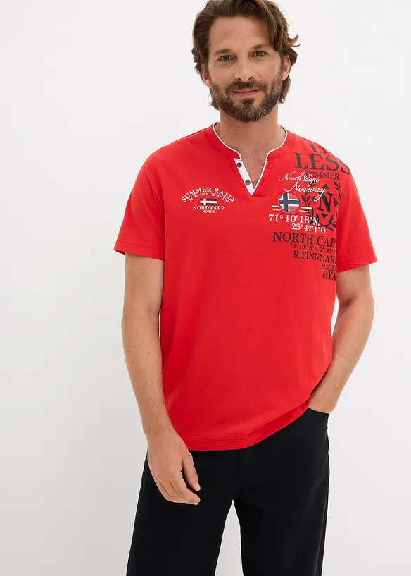 Henleyshirt, Kurzarm aus reiner Bio-Baumwolle, bonprix