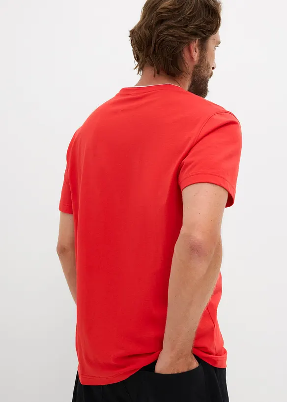 Henleyshirt, Kurzarm aus reiner Bio-Baumwolle, bonprix