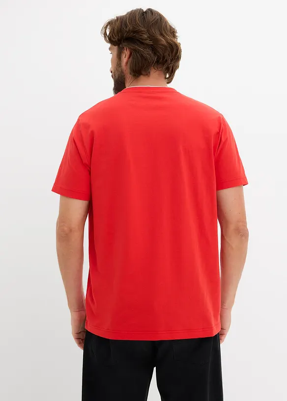 Henleyshirt, Kurzarm aus reiner Bio-Baumwolle, bonprix