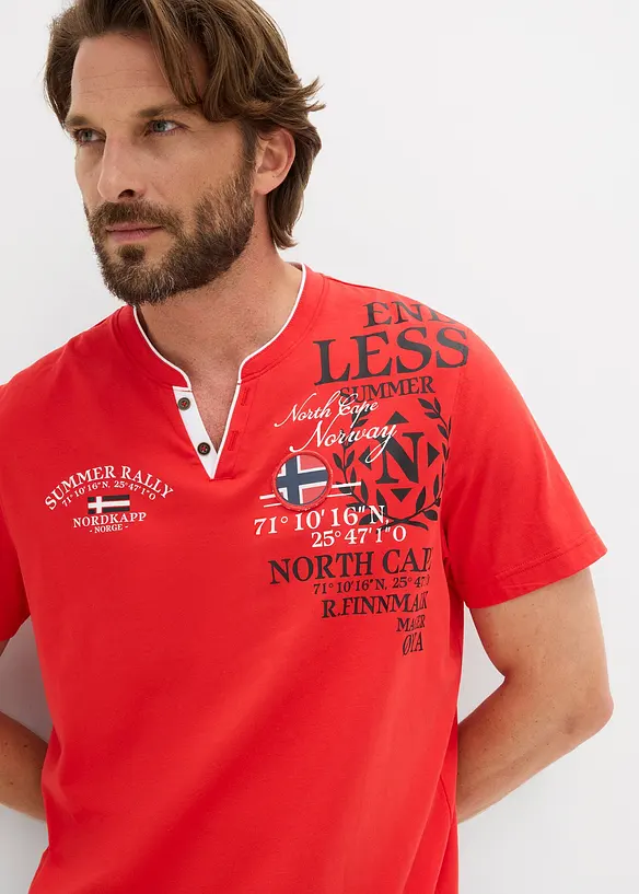 Henleyshirt, Kurzarm aus reiner Bio-Baumwolle, bonprix