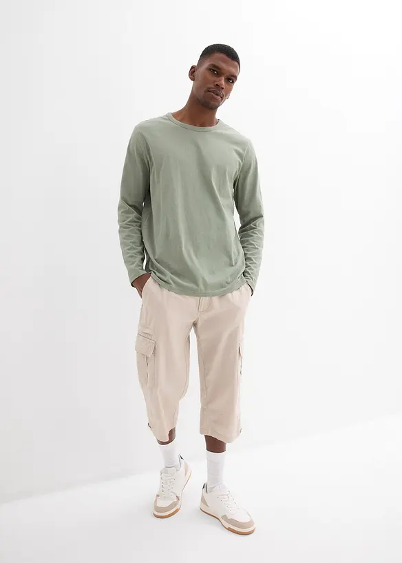 Bermuda long poches cargo regular 100% coton, bonprix