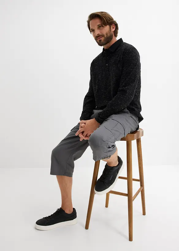 Bermuda long poches cargo regular 100% coton, bonprix