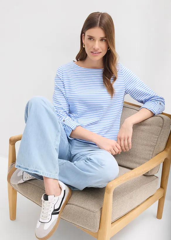 T-shirt manches longues 100% coton, bonprix