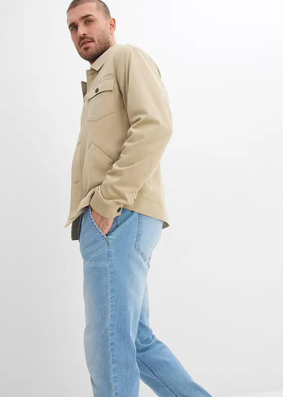 Leichte Regular-Fit Schlupfjeans mit Dehnbund, Straight, bonprix