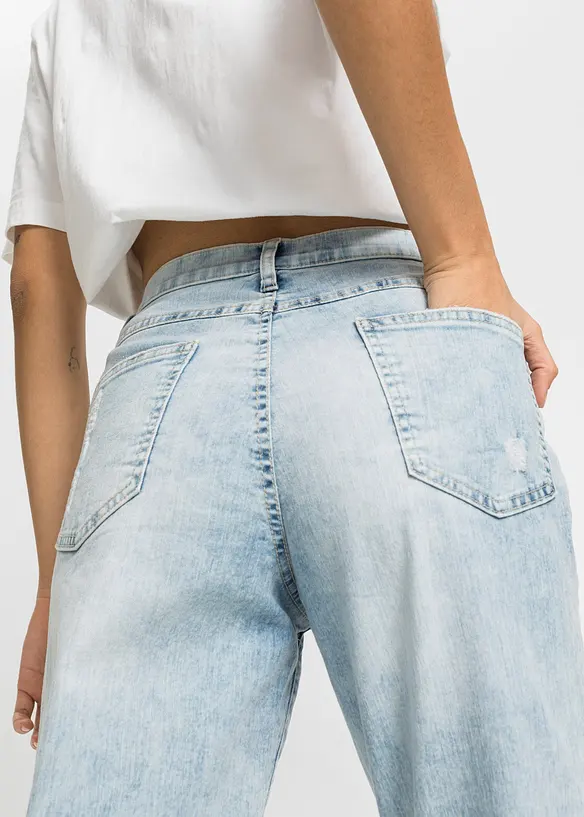 Mom-Jeans High Waist mit Destroy-Effekten, bonprix