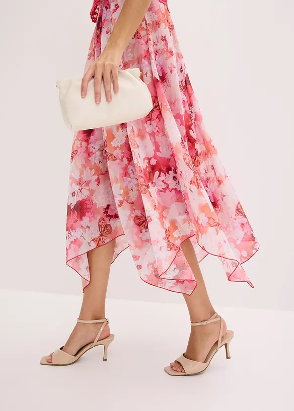 Robe en mousseline avec dentelle, bonprix