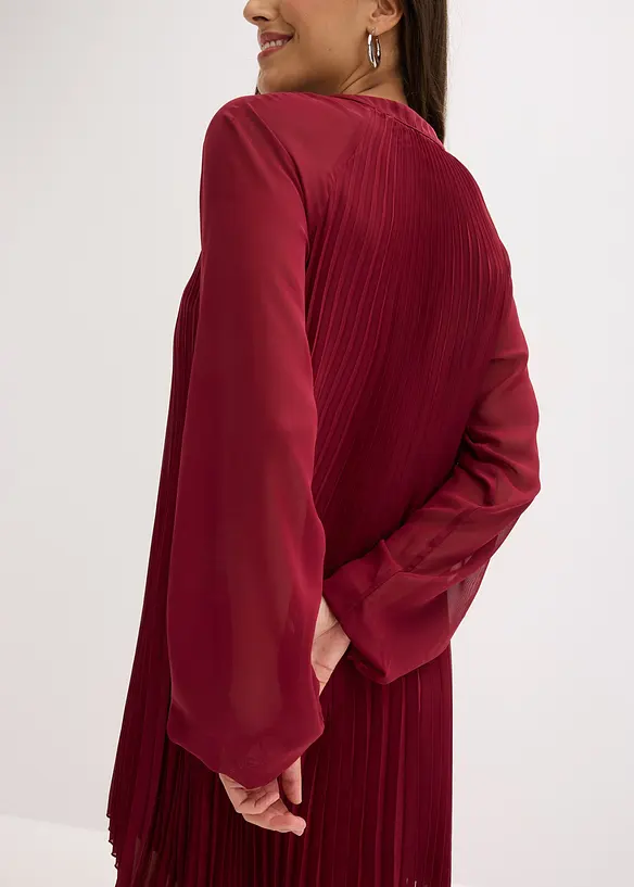 Robe courte pliss&eacute;e en mousseline, bonprix