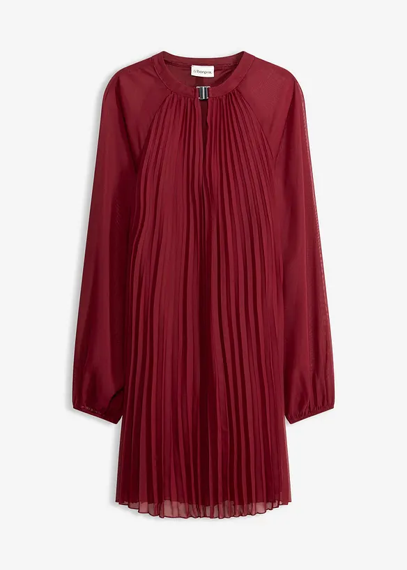 Robe courte pliss&eacute;e en mousseline, bonprix