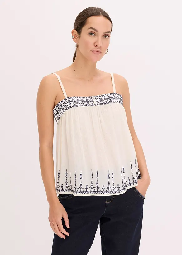 Blusentop mit Stickerei, bonprix
