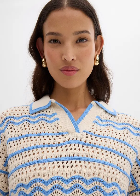 T-shirt oversize en maille l&eacute;g&egrave;re coton et lin, bonprix