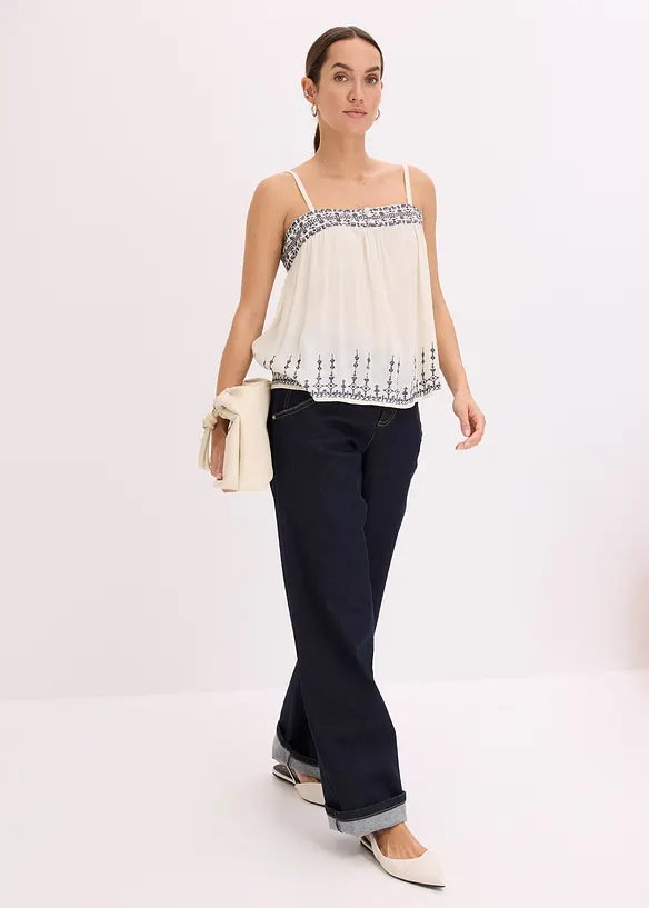Blusentop mit Stickerei, bonprix