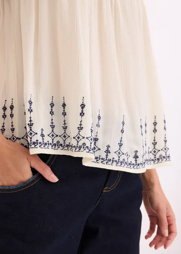 Blusentop mit Stickerei, bonprix