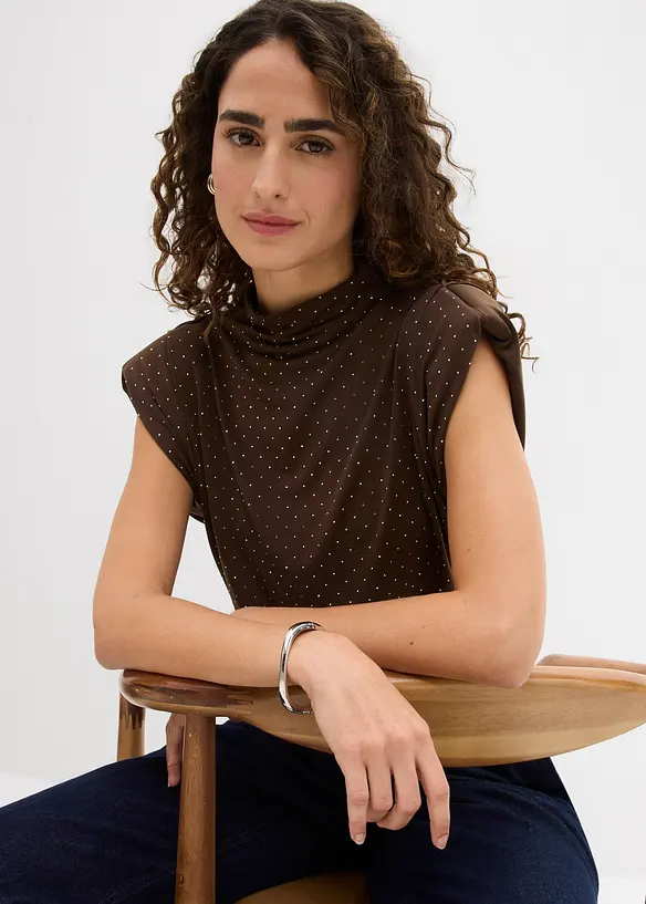 Top mit Glitzersteinen, bonprix