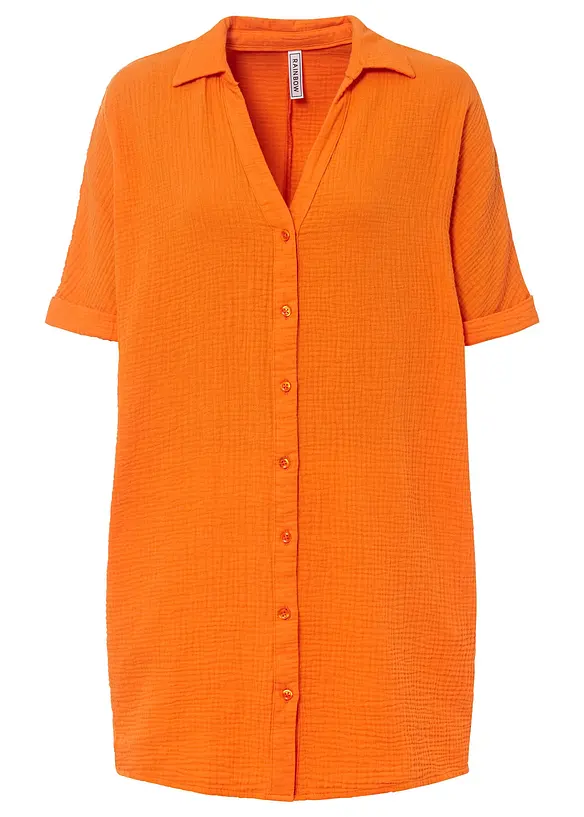 Oversize-Longbluse aus softem Musselin, bonprix