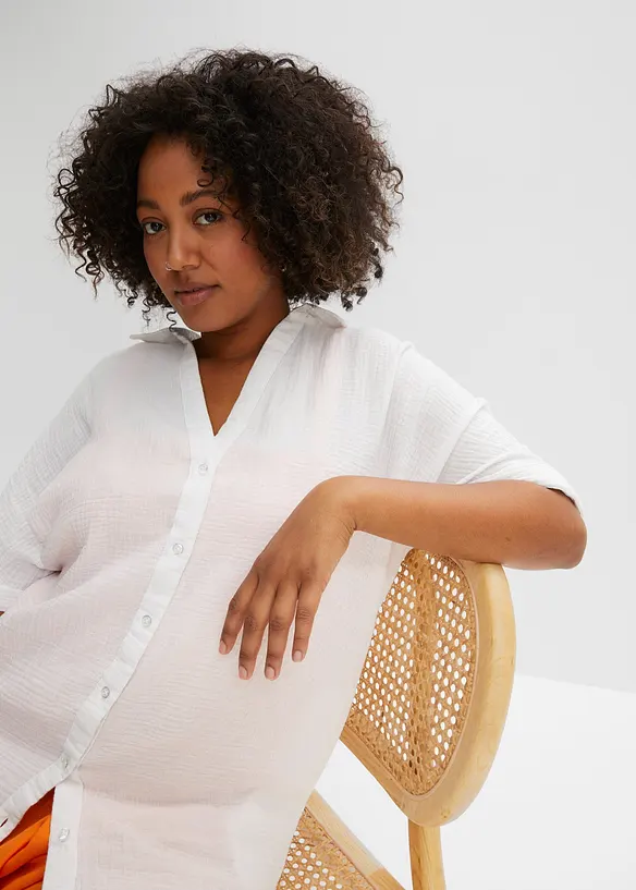 Oversize-Longbluse aus softem Musselin, bonprix