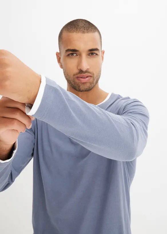 2 in 1 Langarmshirt (2er Pack), bonprix