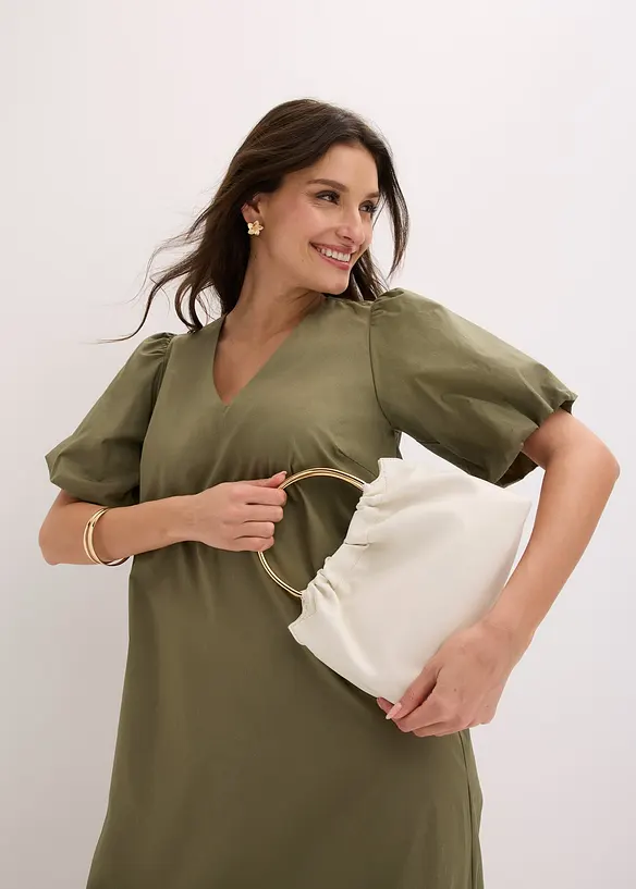 Robe midi tiss&eacute;e en coton, bonprix