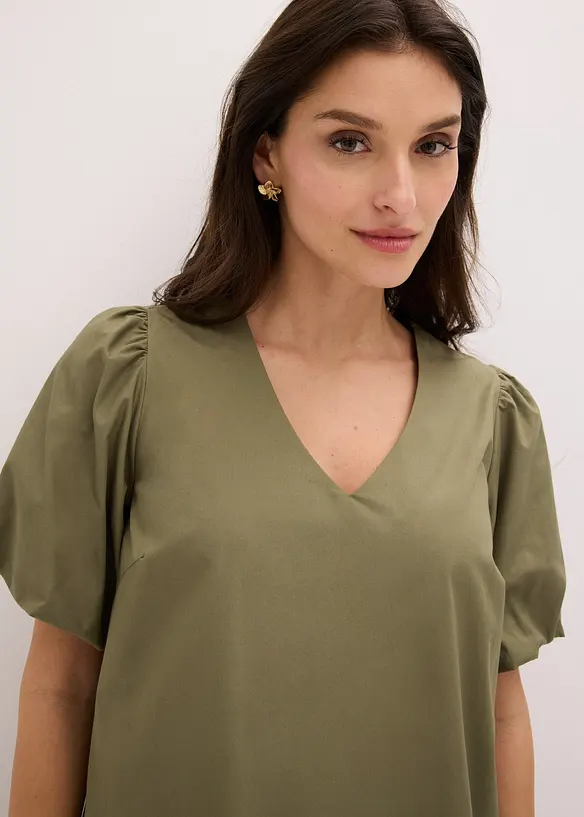 Robe midi tiss&eacute;e en coton, bonprix