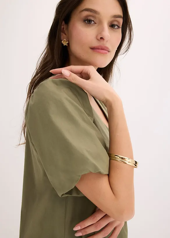 Robe midi tiss&eacute;e en coton, bonprix