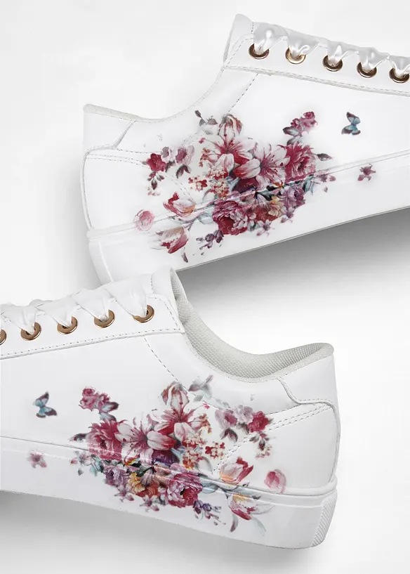 Sneakers &agrave; imprim&eacute; floral, bonprix