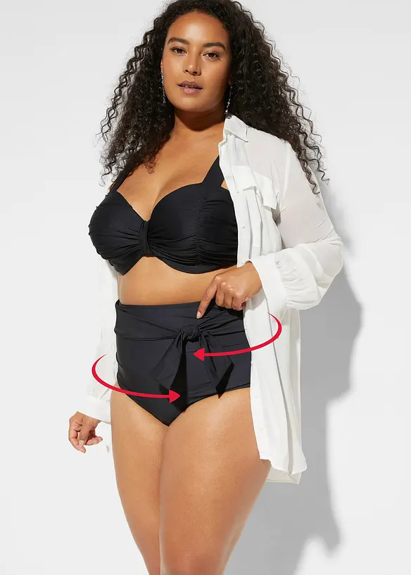 Bas de maillot sculptant taille haute avec lien &agrave; nouer, maintien fort, bonprix