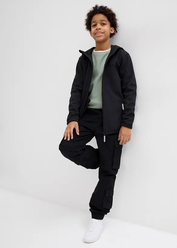 Softshelljacke mit Kapuze, wasserabweisend, bonprix