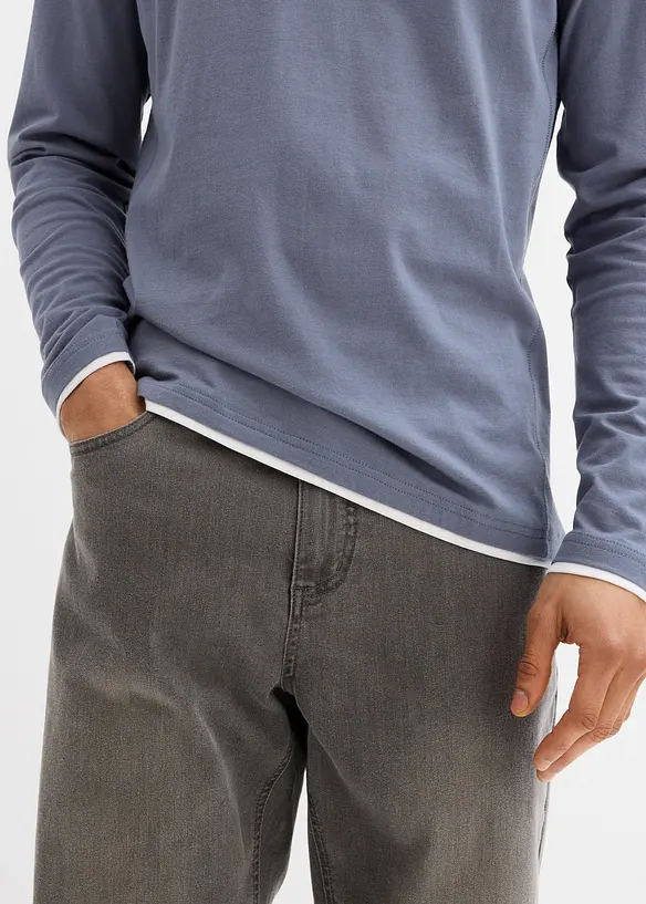2 in 1 Langarmshirt (2er Pack), bonprix