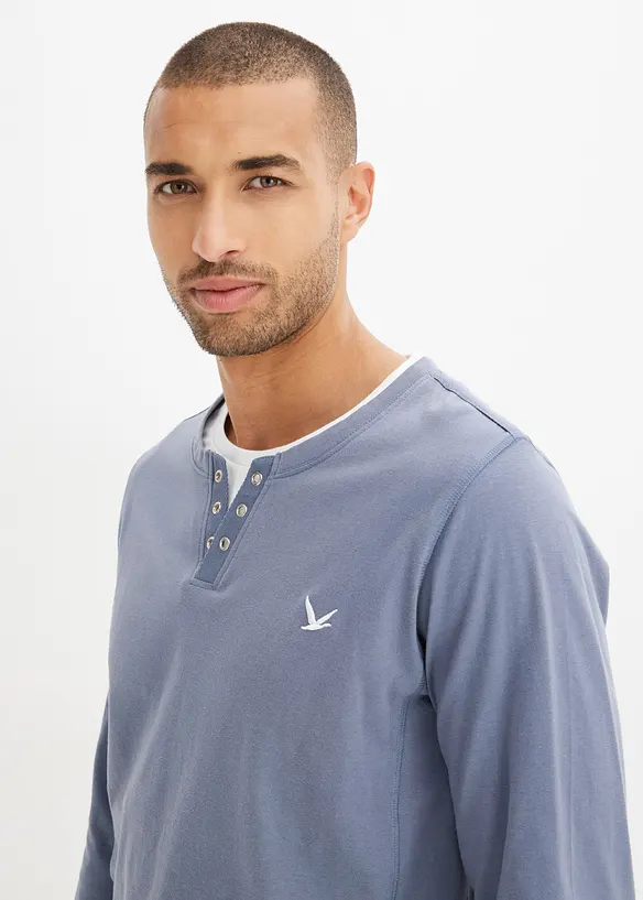 2 in 1 Langarmshirt (2er Pack), bonprix