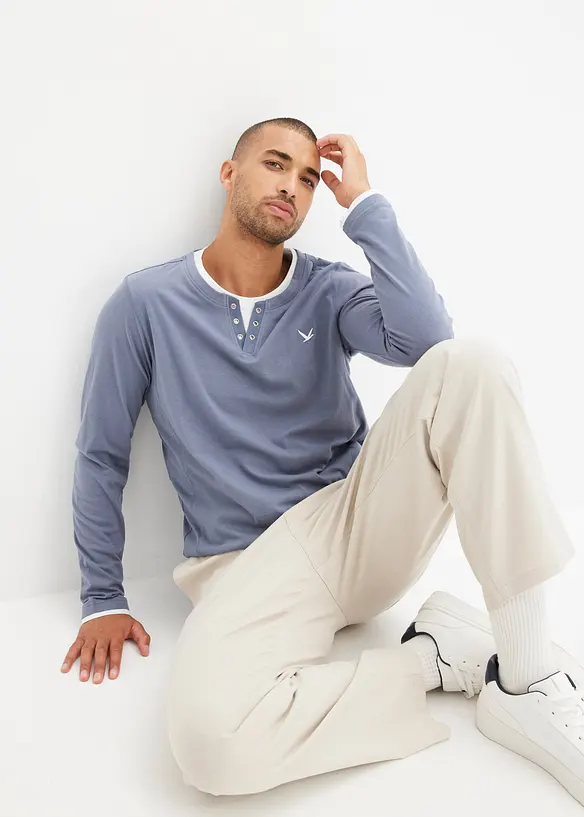 2 in 1 Langarmshirt (2er Pack), bonprix
