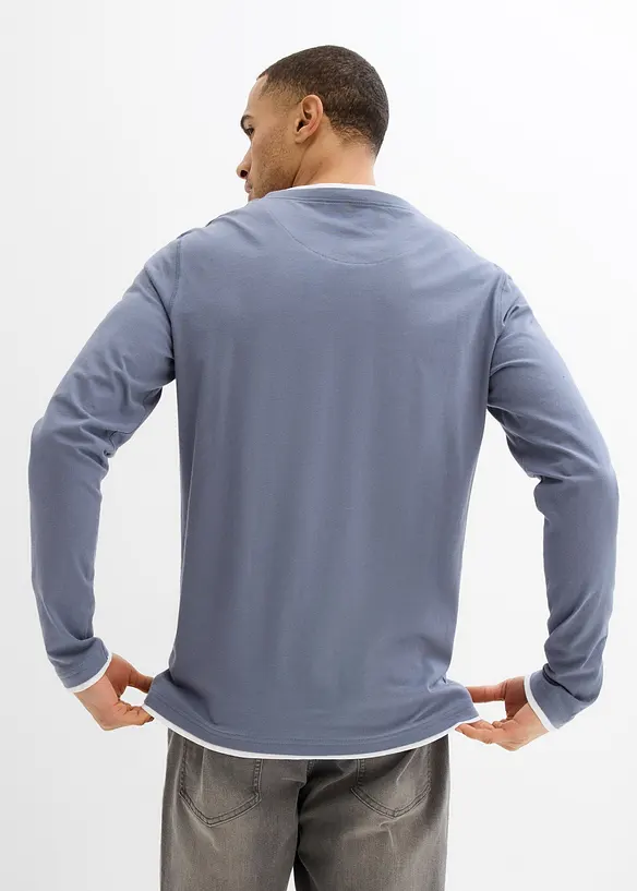 2 in 1 Langarmshirt (2er Pack), bonprix