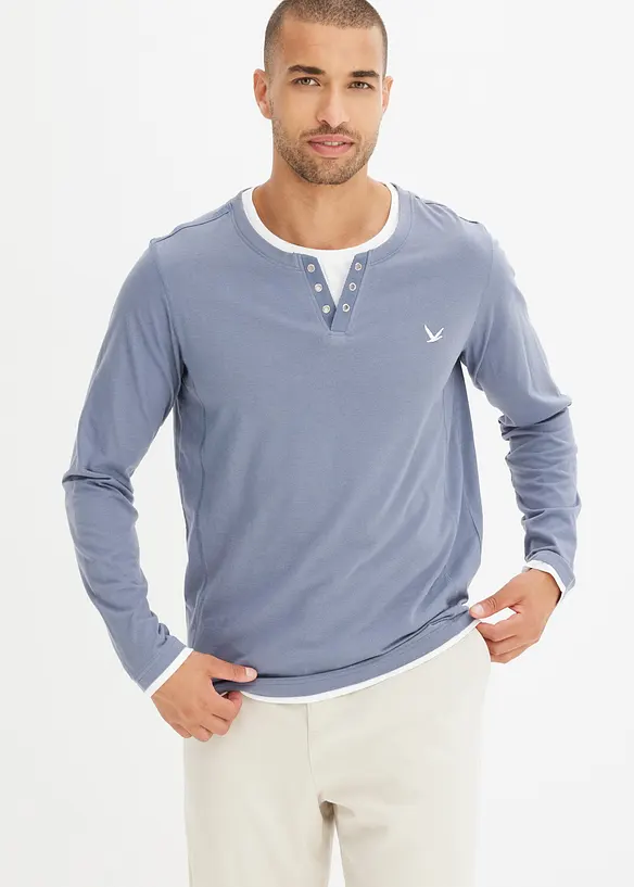 2 in 1 Langarmshirt (2er Pack), bonprix