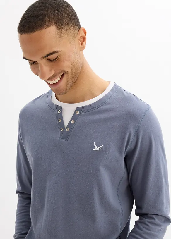 2 in 1 Langarmshirt (2er Pack), bonprix