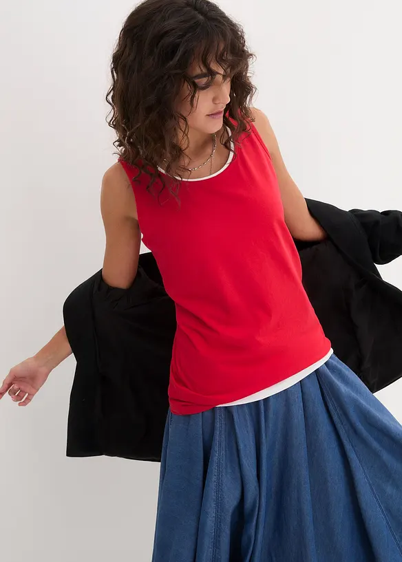 Long-Top aus reiner Baumwolle (5er Pack), bonprix