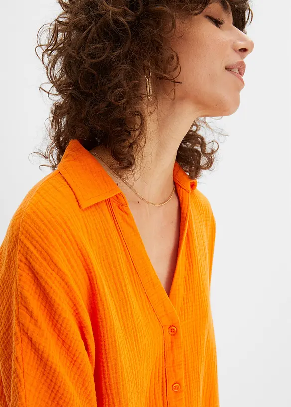 Oversize-Longbluse aus softem Musselin, bonprix