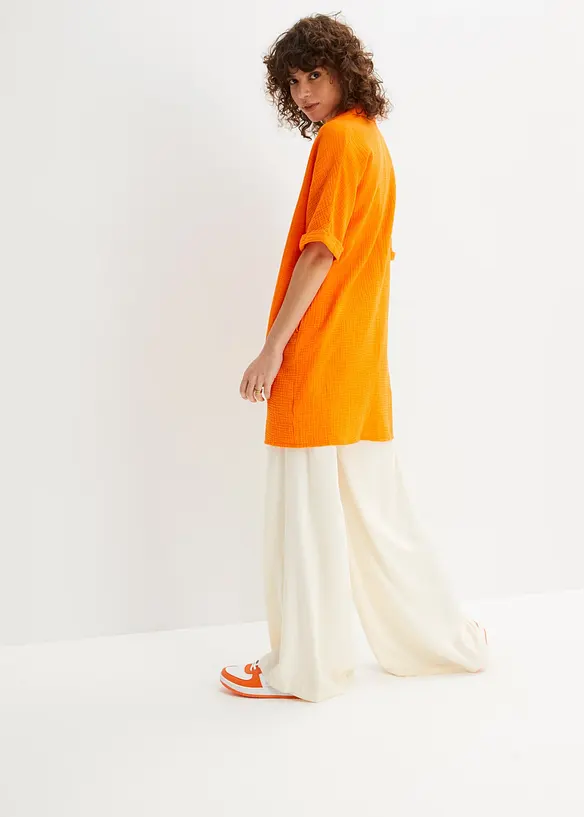 Oversize-Longbluse aus softem Musselin, bonprix