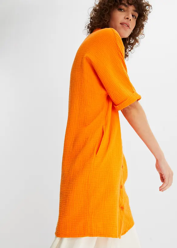 Oversize-Longbluse aus softem Musselin, bonprix