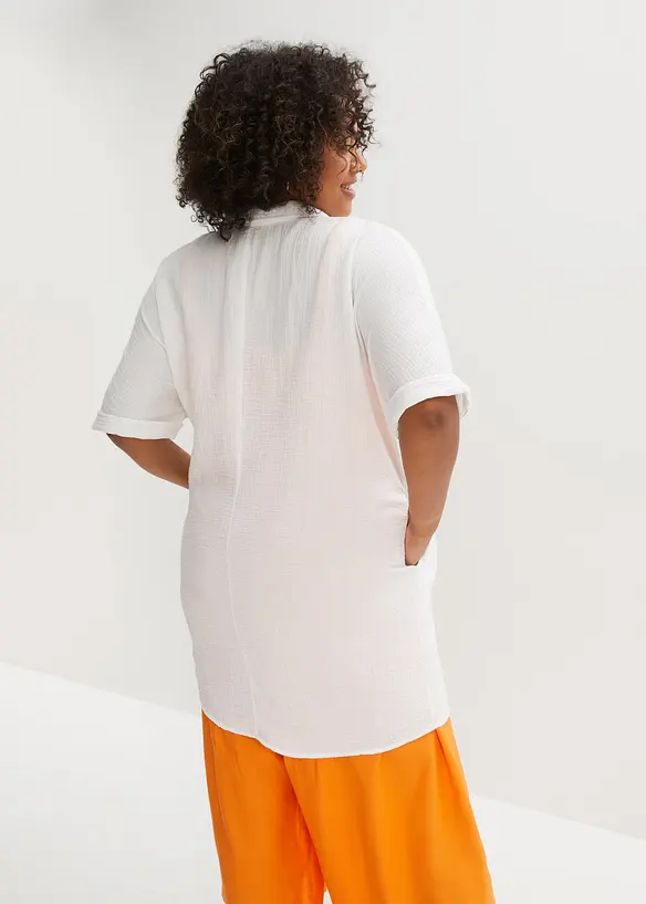 Oversize-Longbluse aus softem Musselin, bonprix