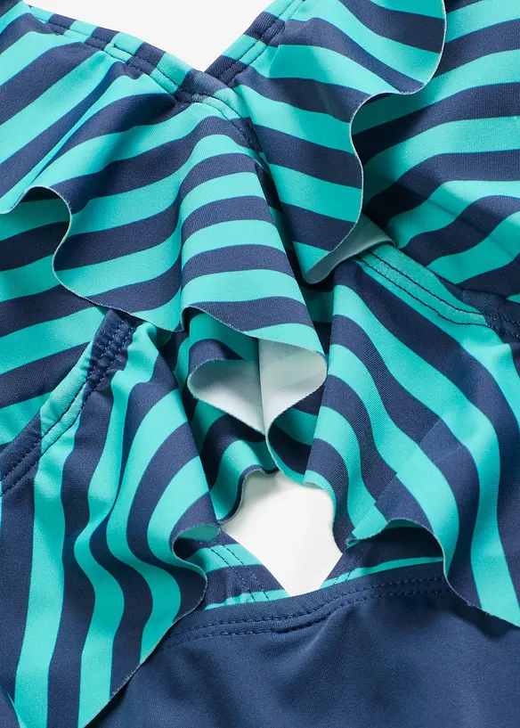 Maillot 1 pi&egrave;ce &agrave; volants, bonprix