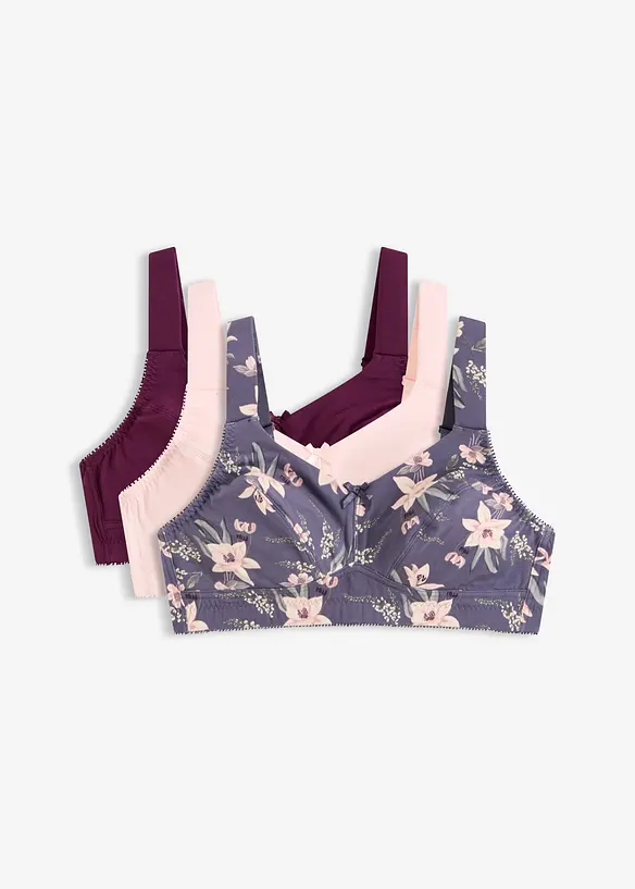 BH ohne B&uuml;gel mit Bio-Baumwolle ​(3er Pack), bonprix