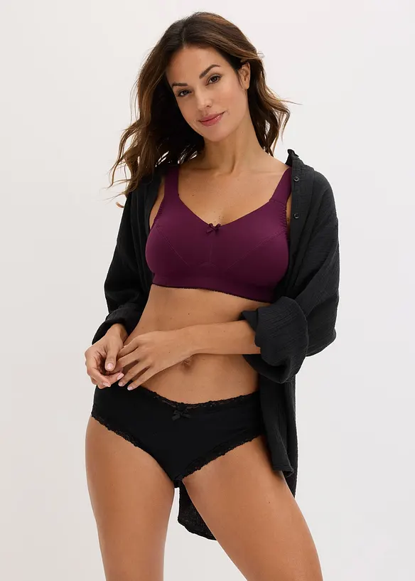 BH ohne B&uuml;gel mit Bio-Baumwolle ​(3er Pack), bonprix