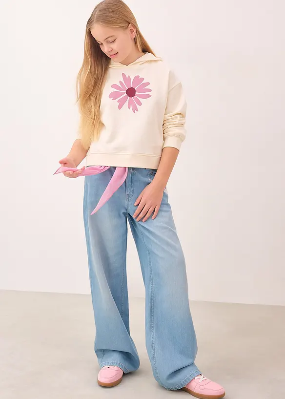 Kurzer Hoodie aus reiner Bio-Baumwolle, bonprix