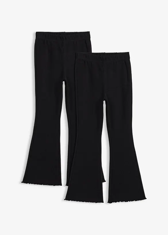 Lot de 2 leggings &eacute;vas&eacute;s et c&ocirc;tel&eacute;s, bonprix