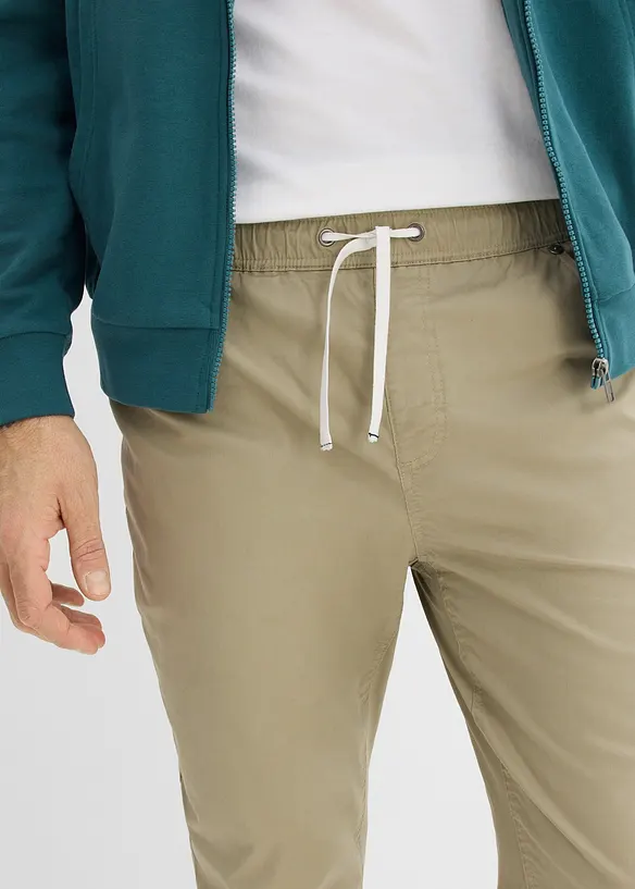 Pantalons taille extensible confortables, regular, &agrave; cordon contrastant, bonprix