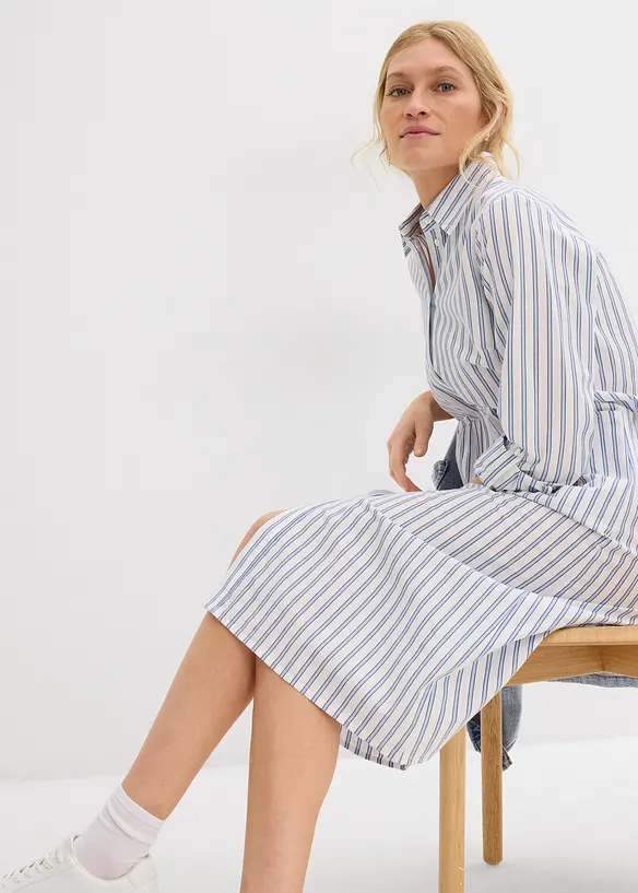 Robe &agrave; col chemise, 100% coton, bonprix