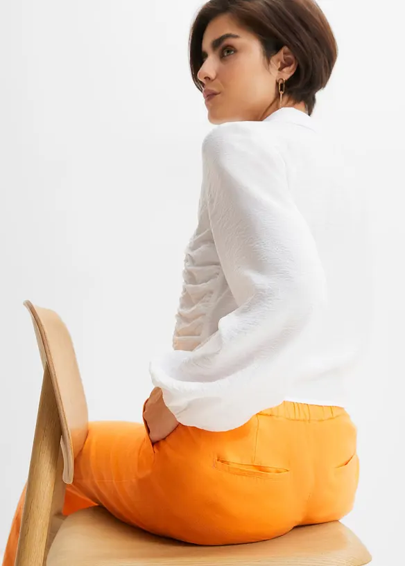 Pantalon palazzo en lin m&eacute;lang&eacute;, bonprix