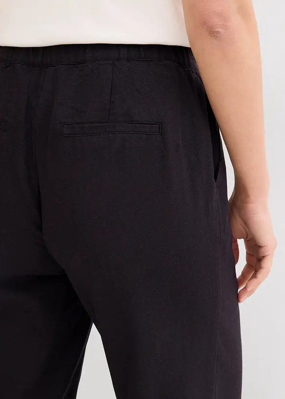 Pantalon palazzo en lin m&eacute;lang&eacute;, bonprix
